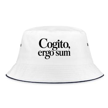 Cogito, ergo sum - Bucket Hat - Weiß/Navy - Vorne