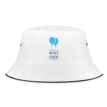 Wir sind ein Ballon voller Gefühle - Bucket Hat - Weiß/Navy - Vorne