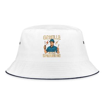 Geschenk zur bestandenen Elektriker-Gesellenprüfun - Bucket Hat - Weiß/Navy - Vorne