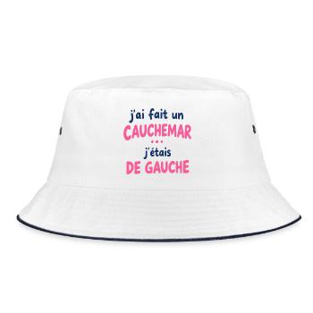 Ich hatte einen Albtraum, ich war links - Bucket Hat - Weiß/Navy - Vorne