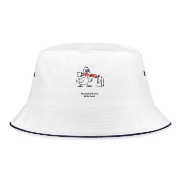 Christmas Duck liefert einen übergroßen Cracker - Bucket Hat - Weiß/Navy - Vorne