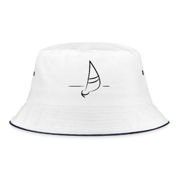 Boot Segler Segelboot  - Bucket Hat - Weiß/Navy - Vorne