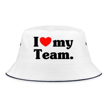 I love my Team - Bucket Hat - Weiß/Navy - Vorne