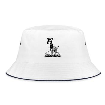 Süße Baby-Giraffen - Bucket Hat - Weiß/Navy - Vorne