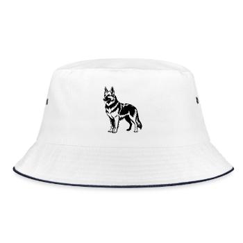 Deutscher Schäfer - Bucket Hat - Weiß/Navy - Vorne