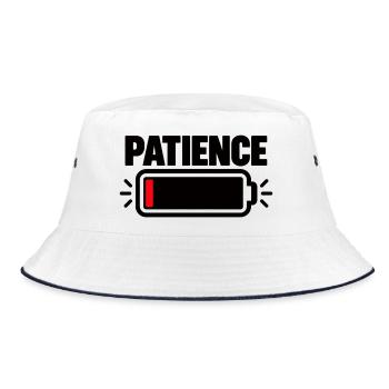 PATIENCE Akku Fast Leer - Bucket Hat - Weiß/Navy - Vorne