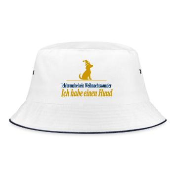 Kein Weihnachtswunder Ich habe einen Hund - Bucket Hat - Weiß/Navy - Vorne