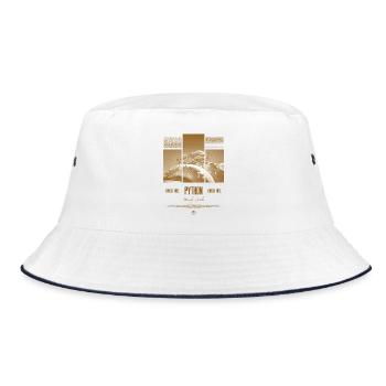 Green Tree Python Modern Reptile Keeper Streetwear - Bucket Hat - Weiß/Navy - Vorne