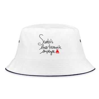 Santa's Least Favourite Employee – Weihnachtshumor - Bucket Hat - Weiß/Navy - Vorne