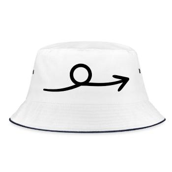 Kringel-Pfeil - handgezeichnet - Bucket Hat - Weiß/Navy - Vorne