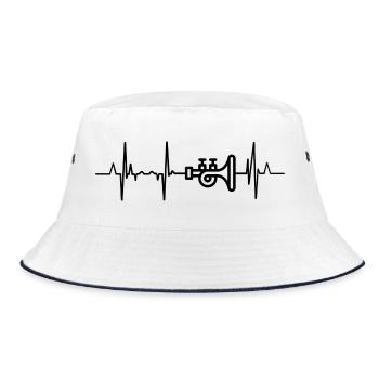 Tuba Kardiogramm - Bucket Hat - Weiß/Navy - Vorne