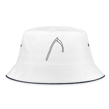 Sense – einfache schwarze Umrisszeichnung - Bucket Hat - Weiß/Navy - Vorne