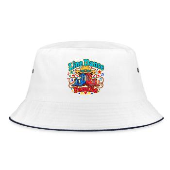 Line Dance Familie - Bucket Hat - Weiß/Navy - Vorne