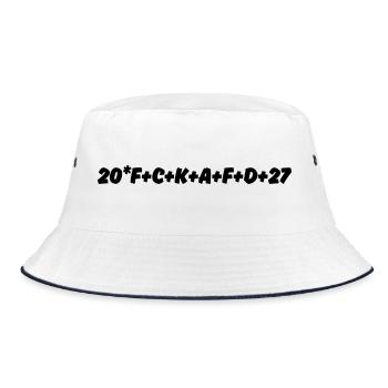 20+FCK+AFD+27 STERNSINGER & CHRISTEN GEGEN AFD - Bucket Hat - Weiß/Navy - Vorne