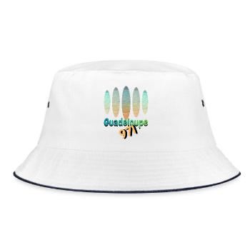 Guadeloupe 971 Strand- und Urlaubsfarben - Bucket Hat - Weiß/Navy - Vorne