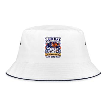 Ljubljana Slovenia Alpine Dragon Hunters Festive - Bucket Hat - Weiß/Navy - Vorne