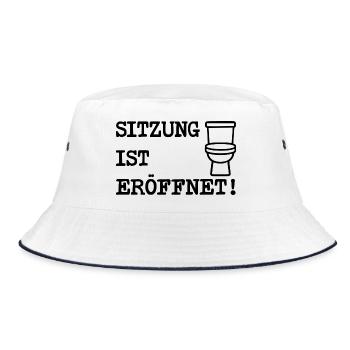 Sitzung ist eröffnet - Bucket Hat - Weiß/Navy - Vorne