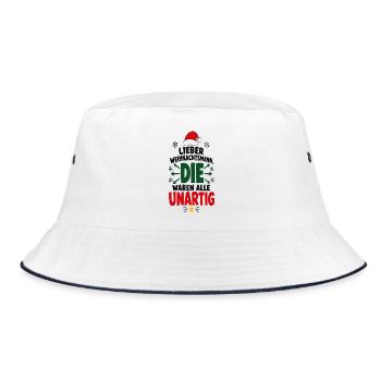 Lieber Weihnachtsmann – Festtage Humor - Bucket Hat - Weiß/Navy - Vorne