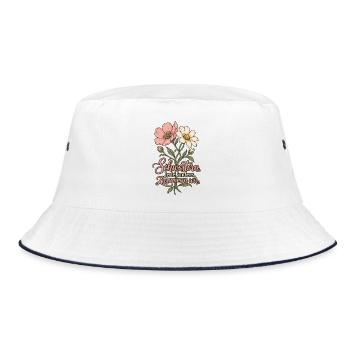 Schwestern Shirt - Jede anders Zusammen wir - Bucket Hat - Weiß/Navy - Vorne