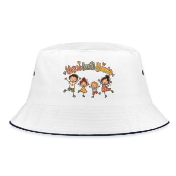 Familien Shirt personalisierbar mit Namen  - Bucket Hat - Weiß/Navy - Vorne