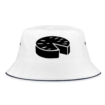 T-Shirt Humor Käse Camembert lustiges Geschenk - Bucket Hat - Weiß/Navy - Vorne