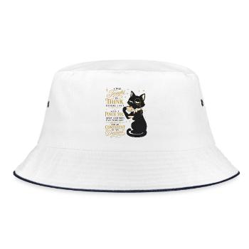  Think Before I Act Punch You Sarkasmus Humor - Bucket Hat - Weiß/Navy - Vorne