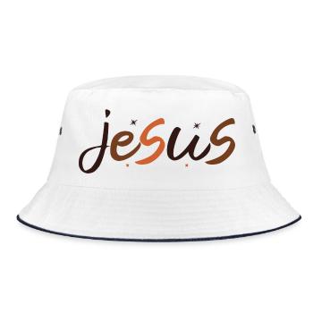 Jesus - Bucket Hat - Weiß/Navy - Vorne