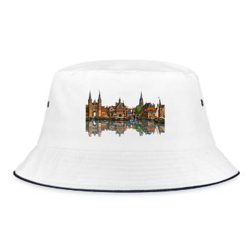 Blick auf Delft - Bucket Hat - Weiß/Navy - Vorne