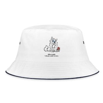 Christmas Wolf probt ein sehr lautes Lied. - Bucket Hat - Weiß/Navy - Vorne