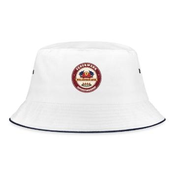 Feuerwehr – Wir löschen auch Adventskränze - Bucket Hat - Weiß/Navy - Vorne