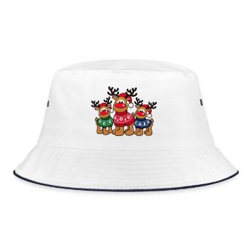 Weihnachts-Elche – Christmas Crew - Bucket Hat - Weiß/Navy - Vorne