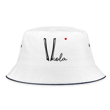 Viola-Bogen-Liebe - Bucket Hat - Weiß/Navy - Vorne