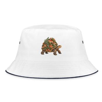 Unterwuchsschildkröte mit Pilzen - Bucket Hat - Weiß/Navy - Vorne