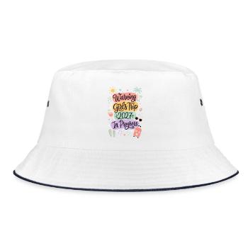 Warning Girls Trip 2027 In Progress - Bucket Hat - Weiß/Navy - Vorne