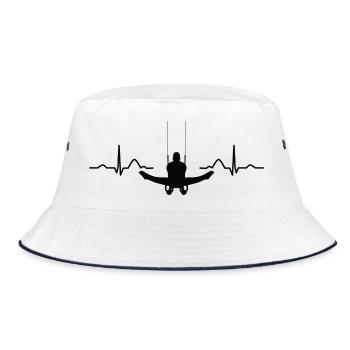 Gymnast Still Rings Artistic Gymnastics - Bucket Hat - Weiß/Navy - Vorne