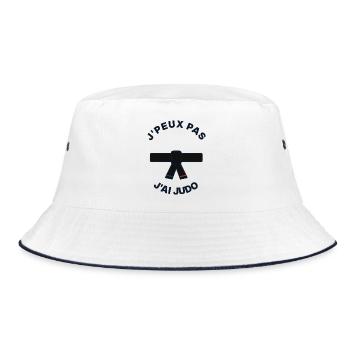 I Can't I Judo - Judoka Humor-Geschenk - Bucket Hat - Weiß/Navy - Vorne