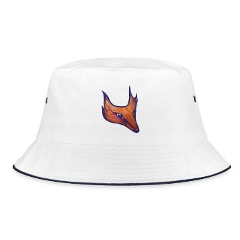 Feurige Fuchs-Silhouette - Bucket Hat - Weiß/Navy - Vorne