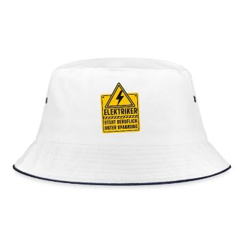 Elektriker unter Spannung Beruf - Bucket Hat - Weiß/Navy - Vorne