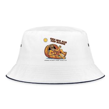 Diogenes – Geh mir aus der Sonne - Bucket Hat - Weiß/Navy - Vorne