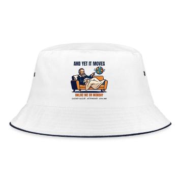 Galilei – And Yet It Moves - Bucket Hat - Weiß/Navy - Vorne