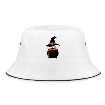 Hexenkessel Zauberhut Icon - Bucket Hat - Weiß/Navy - Vorne
