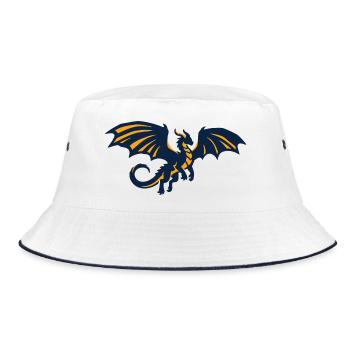 Blauer Drache Illustration - Bucket Hat - Weiß/Navy - Vorne