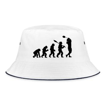 Badmintonspieler Evolution - Bucket Hat - Weiß/Navy - Vorne