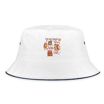Saxon Shirt Humor: Königliches Stil - Bucket Hat - Weiß/Navy - Vorne