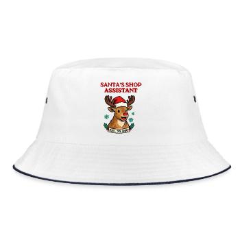 Santa's Reindeer Helfer-Tee - Bucket Hat - Weiß/Navy - Vorne