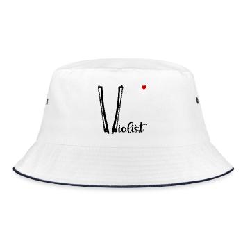 Love Violist - Bucket Hat - Weiß/Navy - Vorne