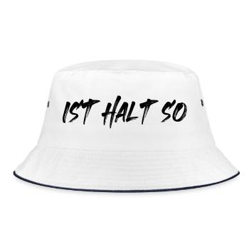 Ist halt so - Bucket Hat - Weiß/Navy - Vorne