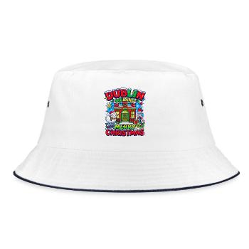 Festive Dublin Ireland Holiday Christmas Season - Bucket Hat - Weiß/Navy - Vorne