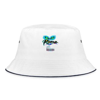 Blaue Augen auf dem Kolosseum von Rom - Bucket Hat - Weiß/Navy - Vorne