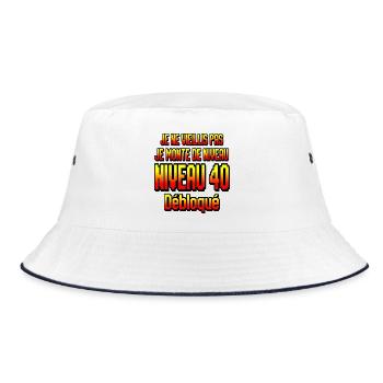40 Jahre alt, ich bin 40, 40 Jahre alt - Bucket Hat - Weiß/Navy - Vorne